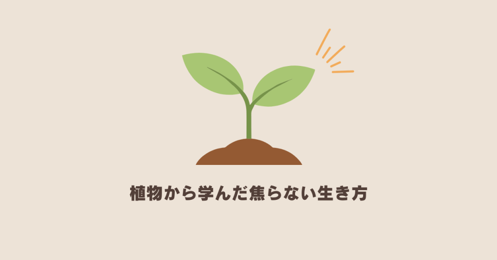 土の中ではちゃんと育っている/植物から学んだ焦らない生き方